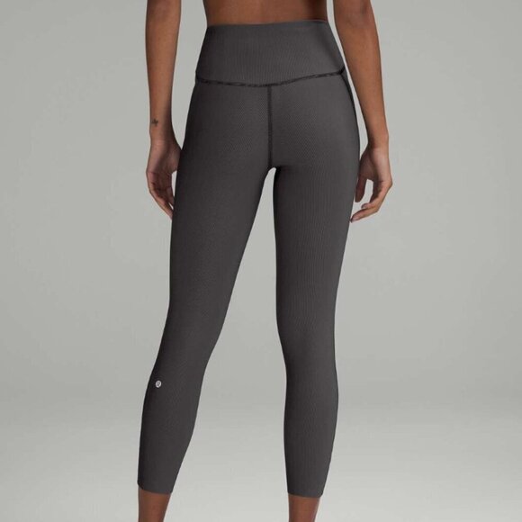 Lululemon Base Pace High-Rise Tight 25" *Two-Tone Ribbed Black / Gull Grey - Picture 5 of 5